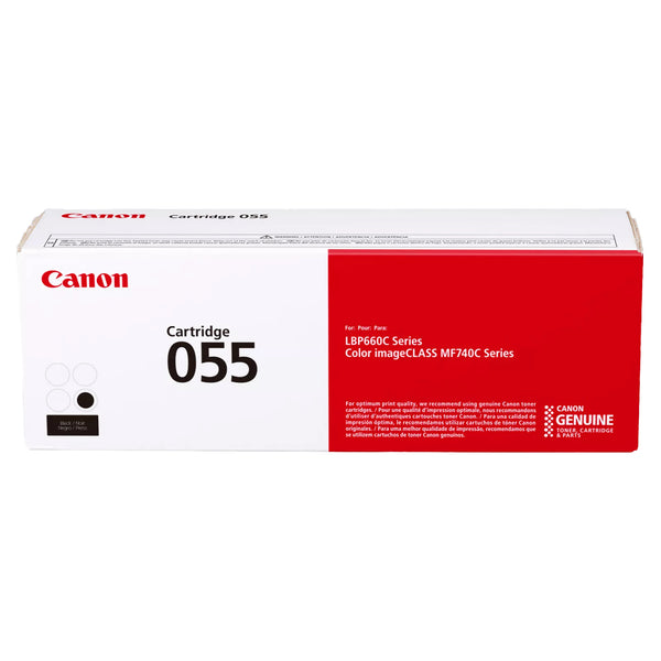 Canon 055 055H Black Toner Cartridge - Works with Canon LBP664Cdw, MF741Cdw & MF743Cdw, Standard & High Yield, 1/2-Pack