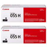 Canon 055 055H Black Toner Cartridge - Works with Canon LBP664Cdw, MF741Cdw & MF743Cdw, Standard & High Yield, 1/2-Pack