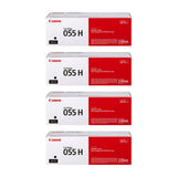 Canon 055 055H Toner Cartridge Set - Works with Canon LBP664Cdw, MF741Cdw & MF743Cdw, Black Cyan Magenta Yellow, Standard & High Yield, 4-Pack