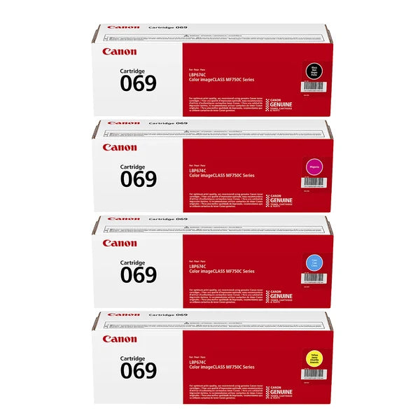 Canon 069 069H Toner Cartridge Set - Works with imageCLASS MF753Cdw, MF751Cdw & LBP674Cdw, Black Cyan Magenta Yellow, Standard & High Yield, 4/5-Pack