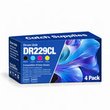 Compatible Brother DR229CL Drum Unit Set, 4-Pack, for Brother MFC-L3780CDW, HL-L3280CDW, HL-L3220CDW, MFC-L3720CDW