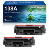 Catch Supplies 138A Black Toner Cartridge with Chip Compatible Replacement for HP 138A W1380A 138X W1380X for HP Laserjet Pro 3001dw 3001fdw MFP 3101fdw Printer Ink (2 Pack)