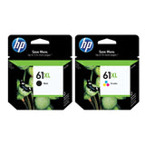 HP 61 61XL Ink Cartridge Combo Pack of 2 - Works with HP ENVY 4500, 5530, OfficeJet 4630, DeskJet 2540 - High Yield, Black & Tri-Color