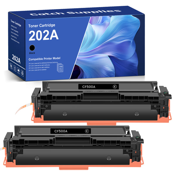 Compatible HP 202X Black Toner Cartridges CF500X with Chips, High Yield, 2-Pack, for HP M254dw, M281cdw, M281fdw