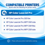 Compatible HP 218A Toner Cartridges W2180A W2181A W2182A W2183A, 4-Pack / 5-Pack, for HP Color LaserJet Pro 3201dw and MFP 3301 Series