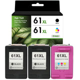 Replacement for HP 61XL Black & Tri-Color Ink Cartridge Combo, High Yield, 2, 3, 5 & 10 Pack Options, for HP DeskJet 2540, 3050, ENVY 4500, 5530, OfficeJet 4630