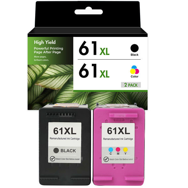Compatible HP 61XL Black & Tri-Color Ink Cartridges, High Yield, 2/3/5/10-Pack