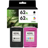Compatible HP 62XL Ink Cartridge Combo Pack, Black & Tri-Color High Yield, Replacement for HP ENVY 7640, 5660 & OfficeJet 5740 Printers, 2-Pack, 3-Pack, 5-Pack & 10-Pack