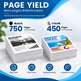 Compatible 4 Combo Pack HP 62XL High Yield Ink Cartridge