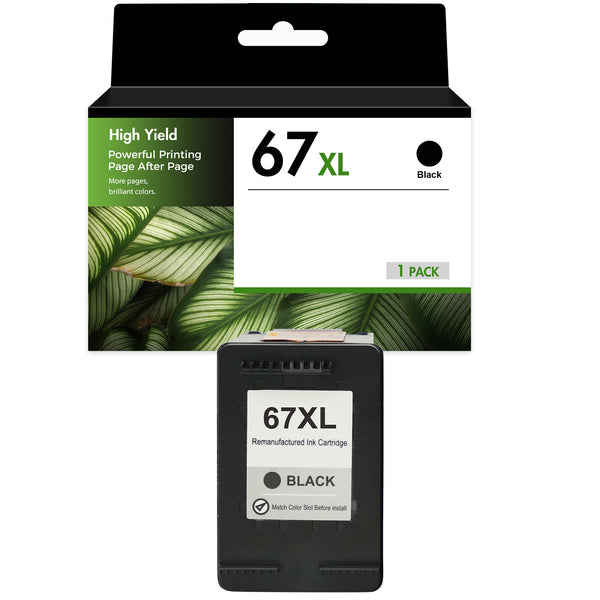 Compatible HP 67XL Black Ink Cartridge, High Yield, Replacement for HP DeskJet 2755e, 4155e, 4133e & ENVY 6055e, 6455e Printers, 1-Pack, 2-Pack & 4-Pack