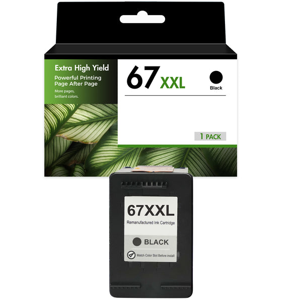 Compatible HP 67XXL Black Ink Cartridge, Ultra High Yield, Replacement for HP DeskJet 2755e, 4155e, 2855e & ENVY 6055e, 6455e Printers, 1-Pack, 2-Pack & 4-Pack