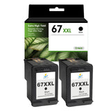 Compatible HP 67XXL Black Ink Cartridge, Ultra High Yield, Replacement for HP DeskJet 2755e, 4155e, 2855e & ENVY 6055e, 6455e Printers, 1-Pack, 2-Pack & 4-Pack