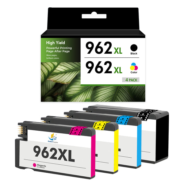 Compatible HP 962XL Ink Cartridges Combo Pack with Smart Chips, High Yield, 4-Pack / 5-Pack, for HP OfficeJet Pro 9015e and 9025e Printers
