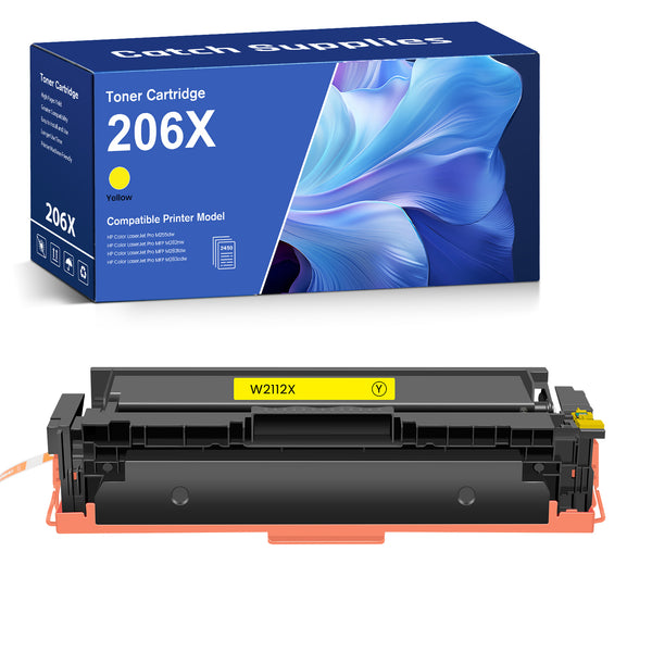Compatible HP 206X Yellow Toner Cartridge W2112X, High Yield, with Chip, for HP M255dw, M282nw, M283cdw, M283fdw
