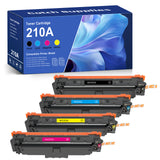 Firmware-Safe Compatible HP 210A Toner Cartridge Set W2100A W2101A W2102A W2103A, Standard Yield, 4-Pack & 5-Pack, with Upgraded Chips, for HP 4201dn, 4201dw, 4301fdn, 4301fdw
