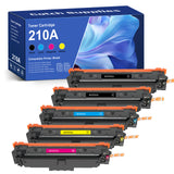 Firmware-Safe Compatible HP 210A Toner Cartridge Set W2100A W2101A W2102A W2103A, Standard Yield, 4-Pack & 5-Pack, with Upgraded Chips, for HP 4201dn, 4201dw, 4301fdn, 4301fdw