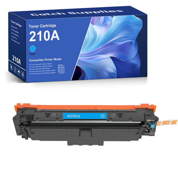 Compatible HP 210A Cyan Toner Cartridge W2101A, Standard Yield, with Chip, for HP 4201dn, 4201dw, 4301fdn, 4301fdw