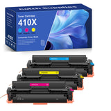 Compatible HP 410X Color Toner Cartridges CF411X CF412X CF413X, Cyan, Magenta & Yellow, High Yield, 3-Pack, for HP M452dn, M477fdn, M477fdw