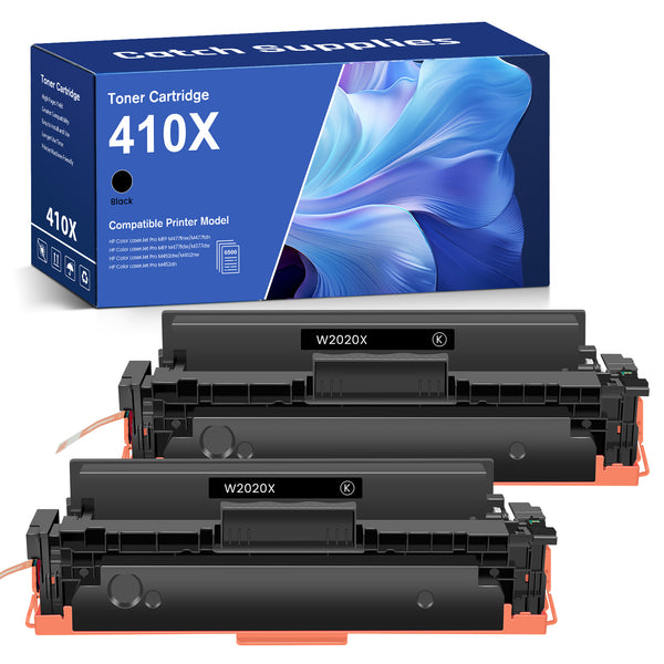 Compatible HP 410X Black Toner Cartridge CF410X, High Yield, 2-Pack, for HP M452dn, M477fdn, M477fdw