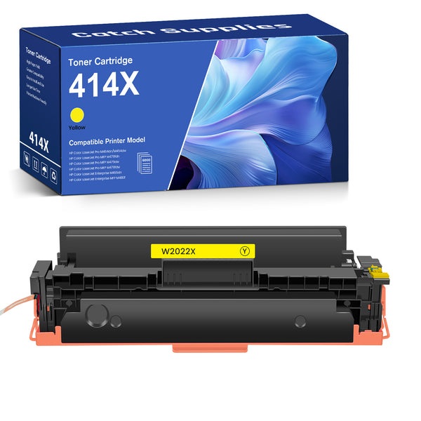 Firmware-Safe Compatible HP 414X Yellow Toner Cartridge W2022X, High Yield, with Upgraded Chip, for HP M454dn, M454dw, M479fdw, M480f