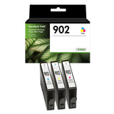 Firmware-Safe Compatible HP 902 Color Ink Cartridges with Upgraded Chips, Standard Yield, 3-Pack / 1-Pack, for HP OfficeJet Pro 6978 and 6968 Printers