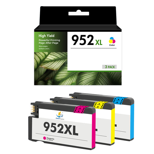 Firmware-Safe Compatible HP 952XL Color Ink Cartridges with Upgraded Chips, High Yield, 3-Pack / 1-Pack, for HP OfficeJet Pro 7740 and 8710 Printers