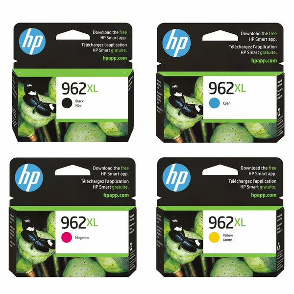 HP 962 962XL Ink Cartridges 4-Pack - Works with OfficeJet Pro 9010, 9015, 9015e & 9025e, 962XL High Yield, Black Cyan Magenta Yellow
