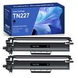 Compatible Brother TN227BK Black Toner Cartridges, High Yield, 2-Pack, with Chips, for Brother HL-L3210CW, HL-L3270CDW, HL-L3290CDW, MFC-L3770CDW