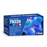 Compatible Brother TN229 Toner Cartridge Set TN229BK TN229C TN229M TN229Y, with Chip, for Brother MFC-L3780CDW, HL-L3280CDW, HL-L3220CDW, MFC-L3720CDW