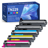 Compatible Brother TN229 Toner Cartridge Set TN229BK TN229C TN229M TN229Y, with Chip, for Brother MFC-L3780CDW, HL-L3280CDW, HL-L3220CDW, MFC-L3720CDW