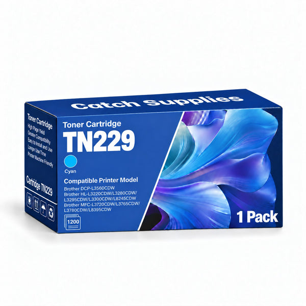 Compatible Brother TN229 Cyan Toner Cartridge TN229C, Standard Yield, with Chip, for Brother DCP-L3560CDW, HL-L3300CDW, MFC-L3765CDW, MFC-L3780CDW