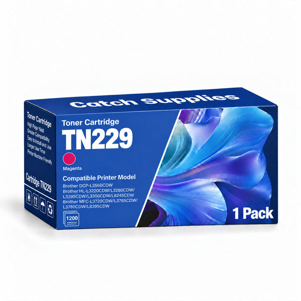 Compatible Brother TN229 Magenta Toner Cartridge TN229M, Standard Yield, with Chip, for Brother HL-L3220CDW, HL-L3295CDW, MFC-L3720CDW, MFC-L8395CDW