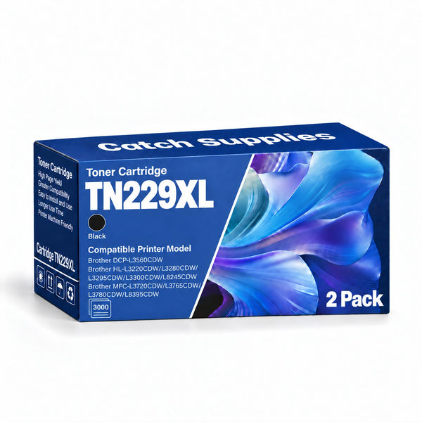 Compatible Brother TN229XL Black Toner Cartridge TN229XLBK, High Yield, 2-Pack, with Chip, for Brother MFC-L3780CDW, HL-L3280CDW, HL-L3220CDW, MFC-L3720CDW