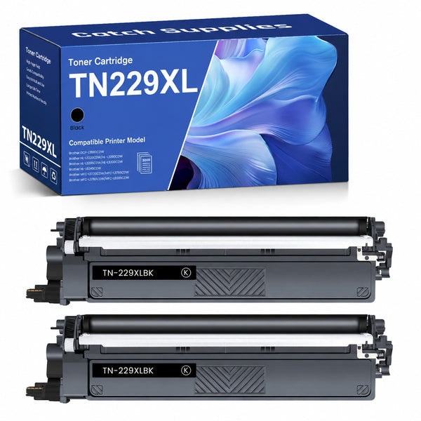 Compatible Brother TN229XL Black Toner Cartridge TN229XLBK, High Yield, 2-Pack, with Chip, for Brother MFC-L3780CDW, HL-L3280CDW, HL-L3220CDW, MFC-L3720CDW