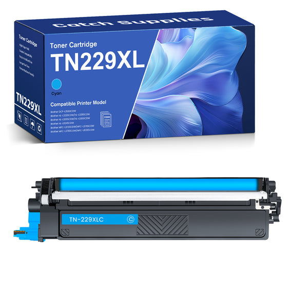 Compatible Brother TN229XL Cyan Toner Cartridge TN229XLC, High Yield, with Chip, for Brother DCP-L3560CDW, HL-L3300CDW, MFC-L3765CDW, MFC-L3780CDW