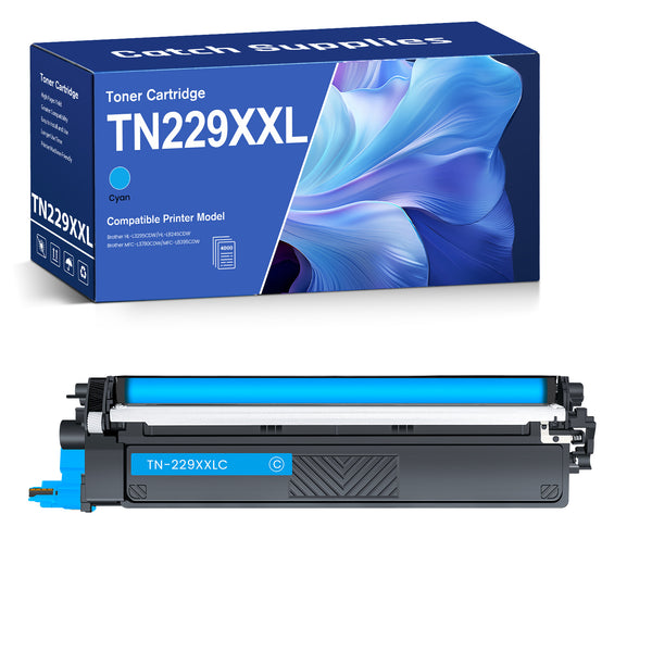 Compatible Brother TN229XXL Cyan Toner Cartridge, Super High Yield, with Chip, for Brother HL-L3295CDW, HL-L8245CDW, MFC-L3780CDW, MFC-L8395CDW