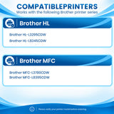 Compatible Brother TN229XXL Toner Cartridge Set, Super High Yield, 4-Pack, with Chip, for Brother HL-L3295CDW, HL-L8245CDW, MFC-L3780CDW, MFC-L8395CDW
