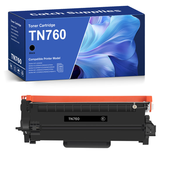 Compatible Brother TN760 Toner Cartridge, Black, High Yield, 1-Pack, for Brother DCP-L2550DW, HL-L2350DW, MFC-L2710DW