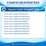Compatible Canon 067H High Yield Toner Cartridge Set With Smart Chip, Toner Level Display, Black Cyan Magenta Yellow, For Color imageCLASS LBP632Cdw LBP633Cdw MF653Cdw MF654Cdw MF656Cdw Printers