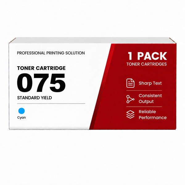 Compatible Canon 075 Cyan Toner Cartridge - Smart Chip with Toner level Display, Standard Yield
