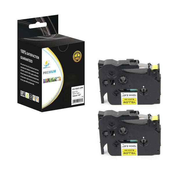 Catch Supplies Replacement Brother TZe-631 Labels Labeling Tape - Two Pack