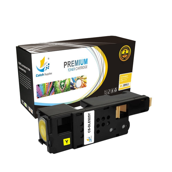 Compatible 1 Pack DEL E525Y-593-BBJW Yellow Toner Cartridge
