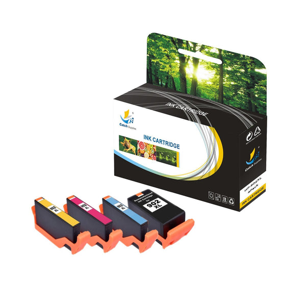 Compatible HP 902XL 902 XL High Yield Ink Cartridges, 4 Combo Pack (Black, Cyan, Magenta, Yellow), for OfficeJet Pro 6978 6968 6970 6975 6960 and OfficeJet 6958 Printers