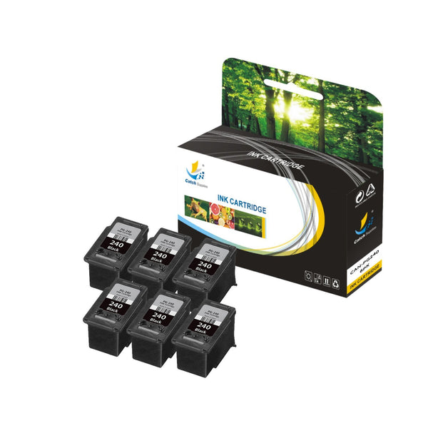 Catch Supplies Replacement Canon PG240 5204B001 Standard Yield Ink Cartridge - 6 Pack