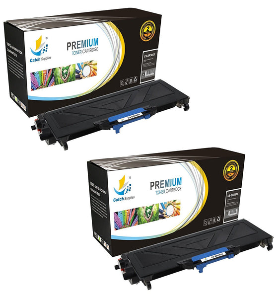 Catch Supplies Replacement Brother TN-360 Jumbo Yield Black Toner Cartridge Laser Printer Toner Cartridges - Two Pack