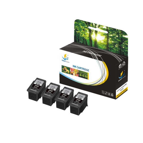 Catch Supplies Replacement Canon PG240 5204B001 Standard Yield  Ink Cartridge  - 4 Pack
