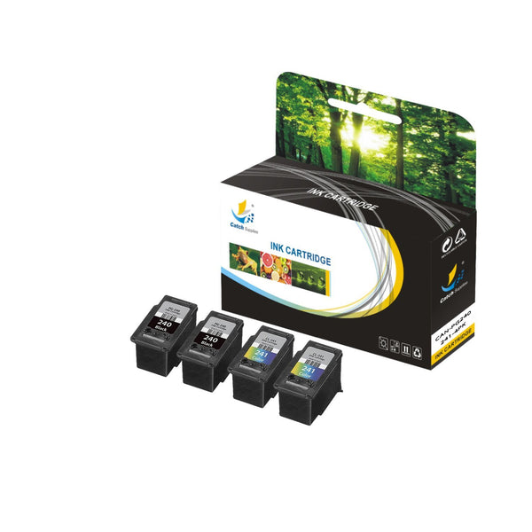 Catch Supplies Replacement Canon PG240 CL241 5204B001, 5208B001  Standard Yield  Ink Cartridge  - 4 Pack
