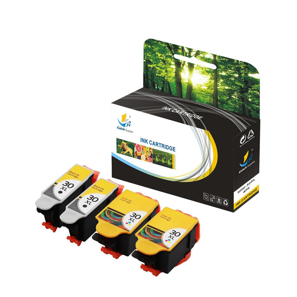Catch Supplies Replacement Kodak 30XL 1550532,1341080 High Yield Ink Cartridge  - 4 Pack
