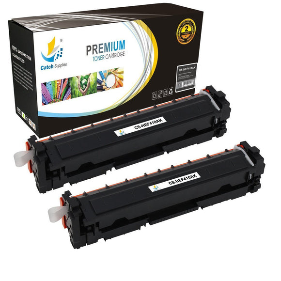 Catch Supplies Replacement HP CF410A Standard Yield Laser Printer Toner Cartridges - Two Pack