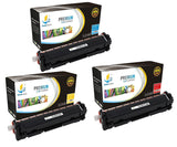 Catch Supplies Replacement HP CF411A, CF412A, CF413A Standard Yield Laser Printer Toner Cartridges - Three Pack